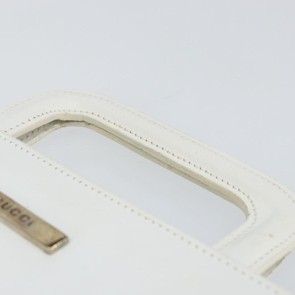 GUCCI Hand Bag Leather White Gold 001 2122 1773 Auth 146899 - Picture 8 of 16